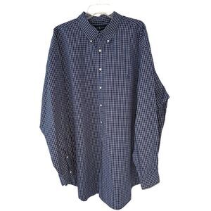 Ralph Lauren men’s navy plaid button front shirt size 3XLT.  #22-1478
